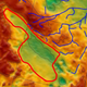 The ancient basin, now beneath a mile of ice, is shaped like a meat cleaver.